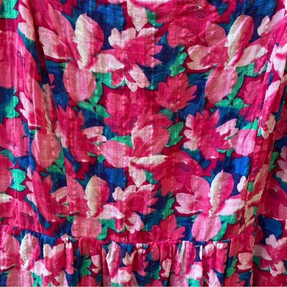 Draper James Pink and Blue Floral MIDI Dress size Medium - Picture 5 of 11